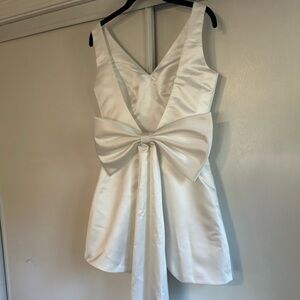 Danielle Bernstein Satin Bow Back Mini Dress